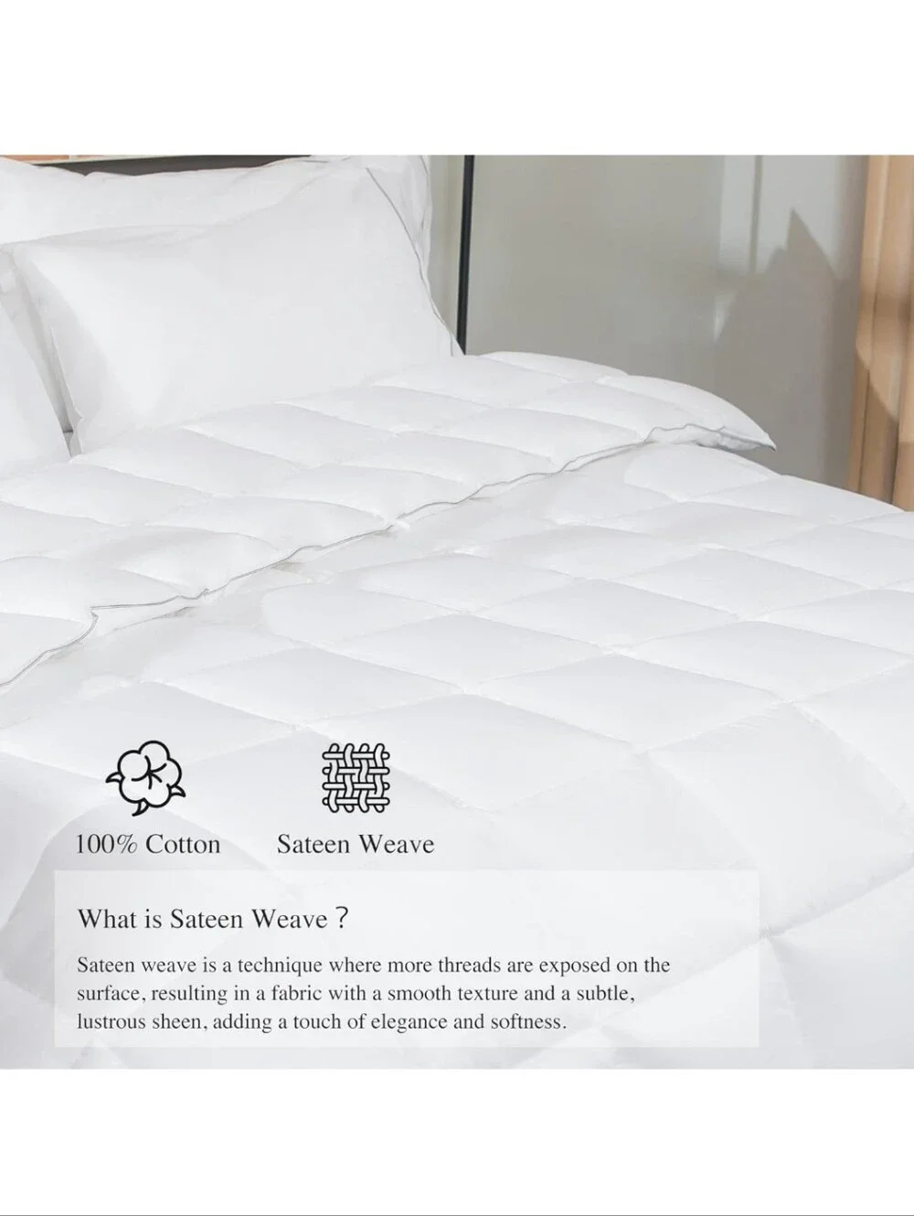 sunflower Down Alternative King Size Lightweight 100% Cotton Shell Bedding King